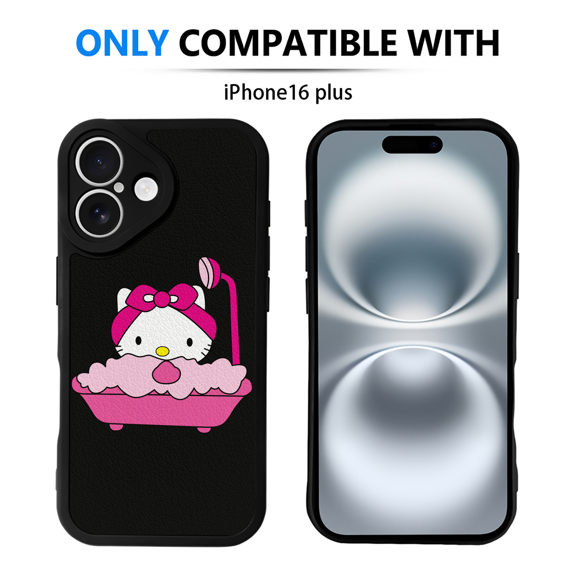 （画像用） Hello Kitty ハローキティ 【iPhone 16シリーズ対応】シリコンスマホケース（レザー調） 材質：シリコン